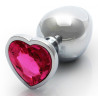 Ouch! Bijou anal Heart Gem M 7 x 3.3cm Argenté-Rose